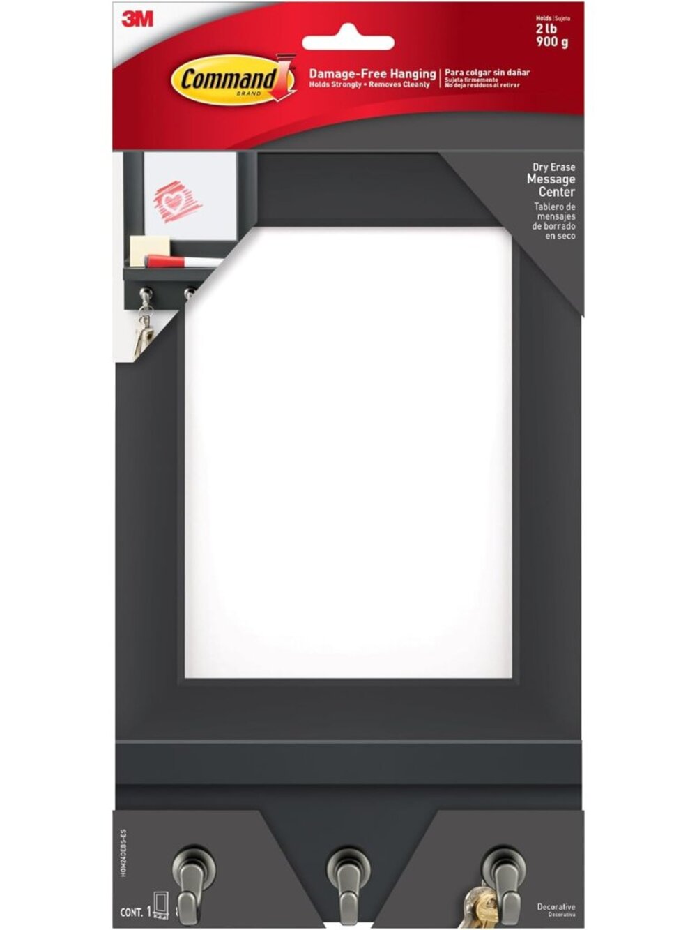 Message Center, Slate, 1 Organizer, 8 Strips